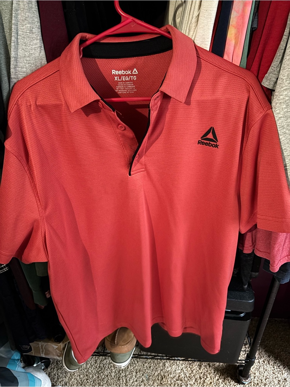 Reebok Men’s Coral-Red Performance Polo